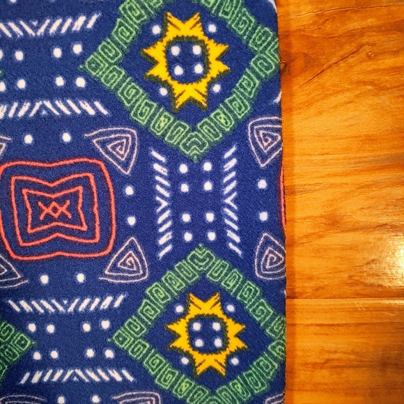 LuLaRoe L Cassie Blue Geometric Pencil Skirt MIDI Color Business Casual Office - Picture 2 of 5